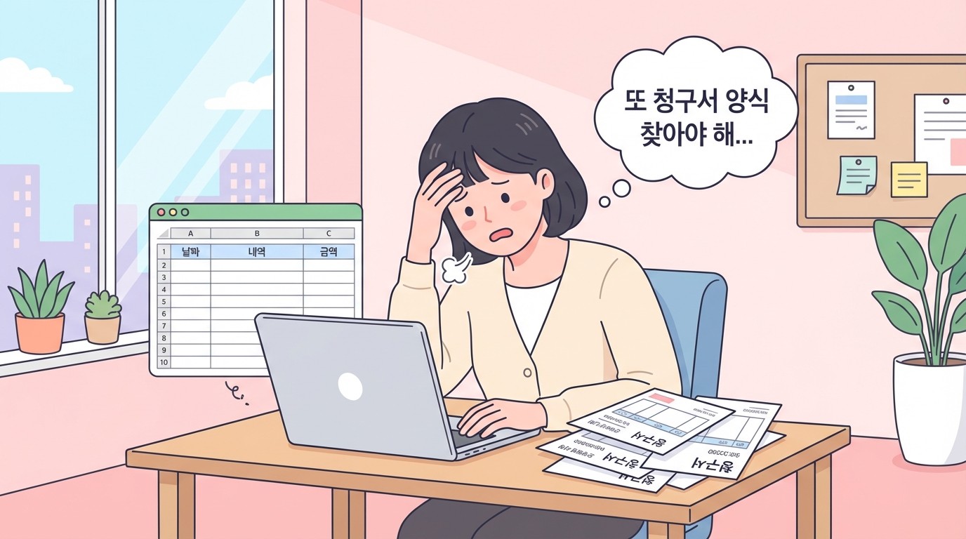 청구서 양식 찾는 직원 