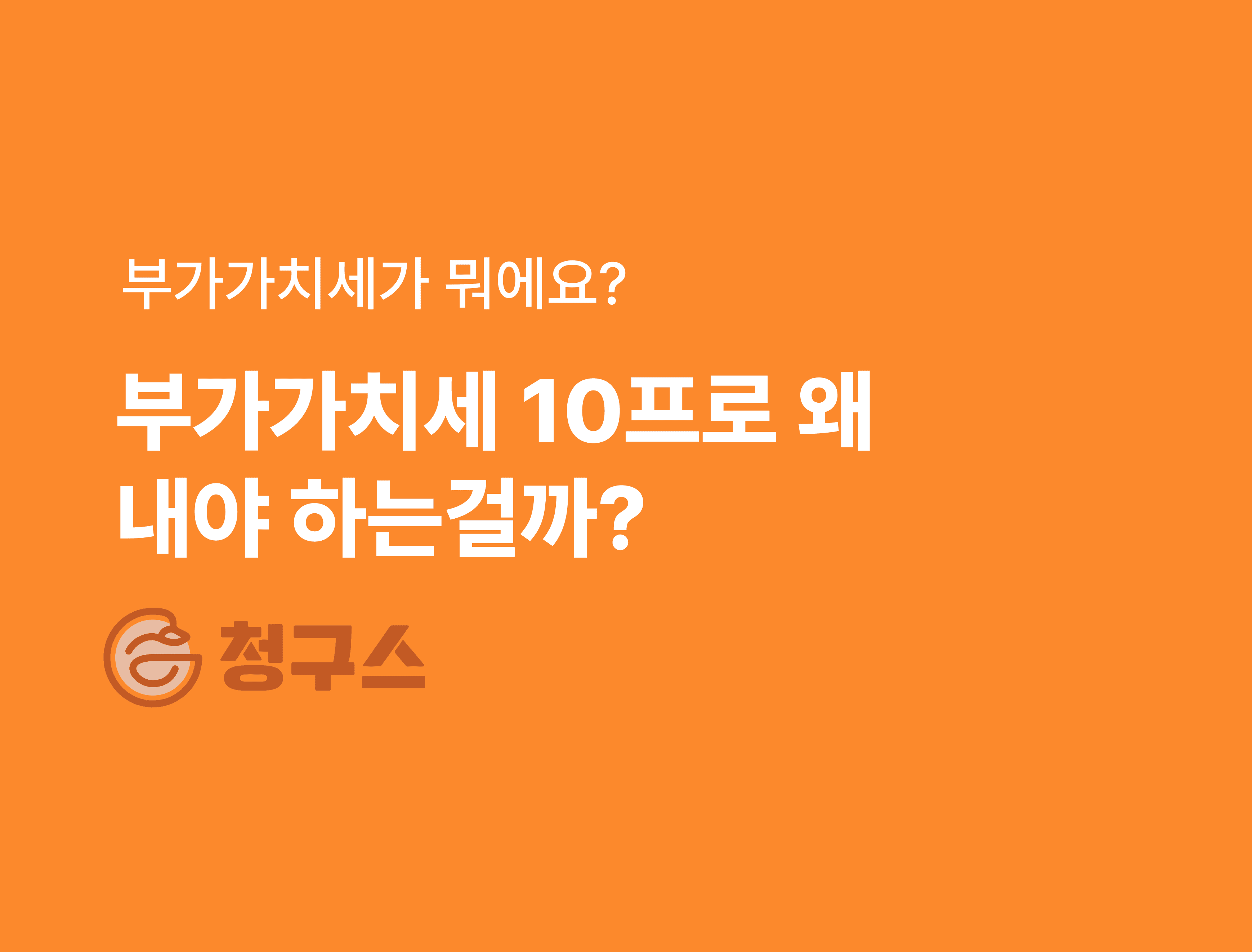 부가세 10프로 왜 낼까?